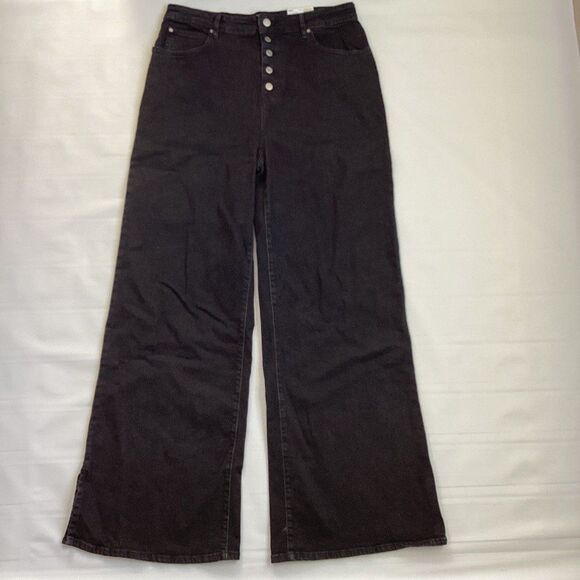 SO High Rise Wide Leg Jeans 32” Inseam Size 15 Black NWT - Picture 1 of 6